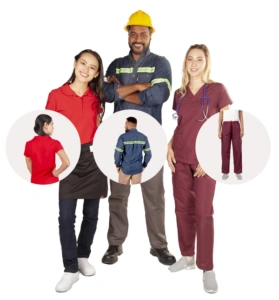Personalización de uniforme. Corporativo, autoservicio, bancario, industrial, comercial, restaurantera, gasolinera, alimentaria, médica, logística y automotriz.